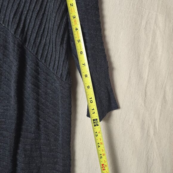 Caslon Women's Medium Charcoal Cotton Knit Stretch Sweater Dress‎ - Picture 7 of 14